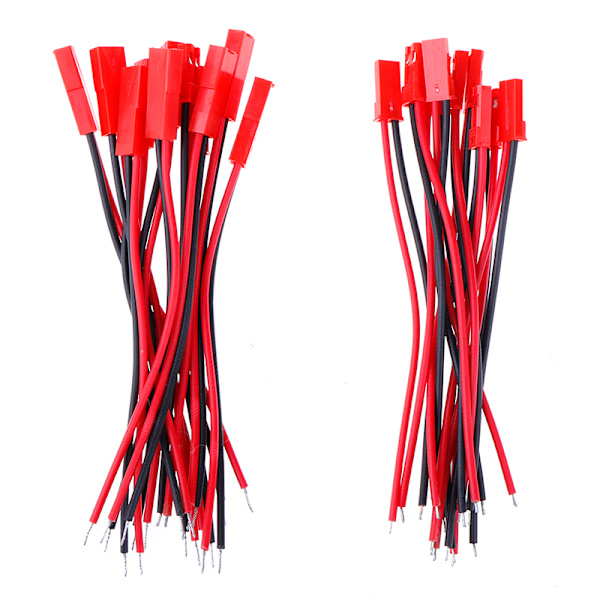 20 stk 2 Pin stik han hun jst stik kabel 22 awg ledning fo Onesize