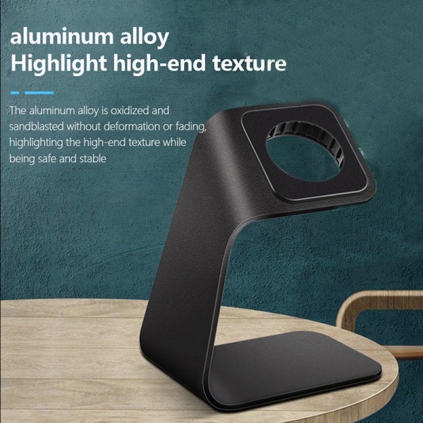 1 Stk Aluminiumslegering Oplader Stand Holder til Ur Charging Crad Black one size