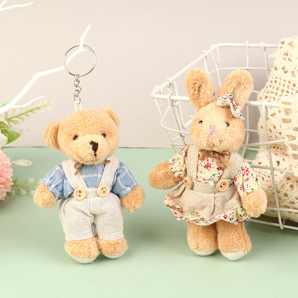 Plushbjörn Klädaccessoar Hängande Docka Nyckelring Bilväska Nyckel C