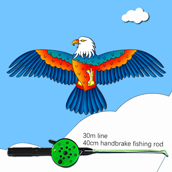 Flying Kite Toy Butterfly Mermaid Parrot Eagle Kite With Handle E