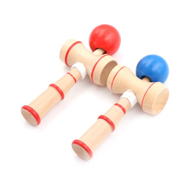 Kid Kendama Ball Tradisjonelt tre Spill Balanse ferdighetsutdanning Red 0