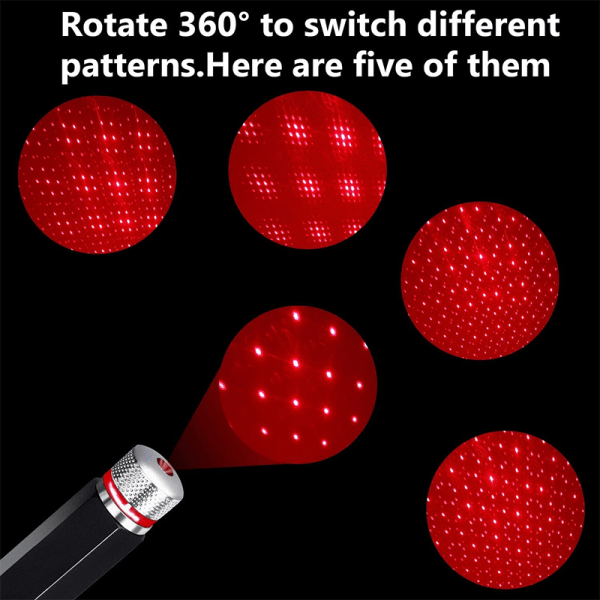 Romanttinen LED Starry Sky -yövalo 5 V USB -virtalähteellä Galaxy Star Red One Size