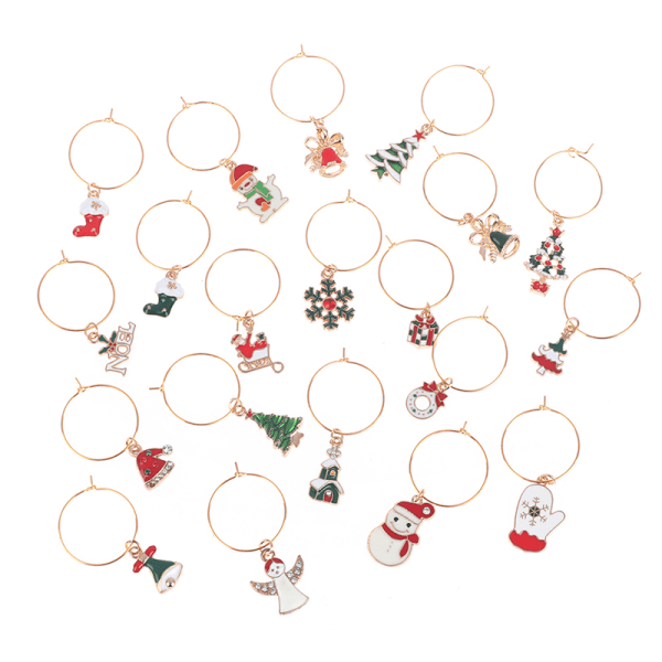 20stk julevinglas tuscher Holiday Drink Marker Charms A Onesize