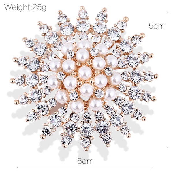 Rhinestone blomma broscher pärla klassiska brosch nålar kvinnor smycken One Size