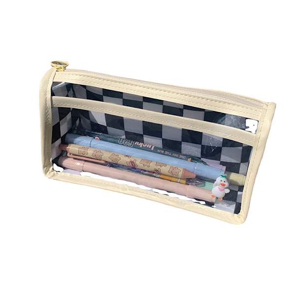 Läpinäkyvä case Kynälaukku Case Chessboard Pencil P Red onesize