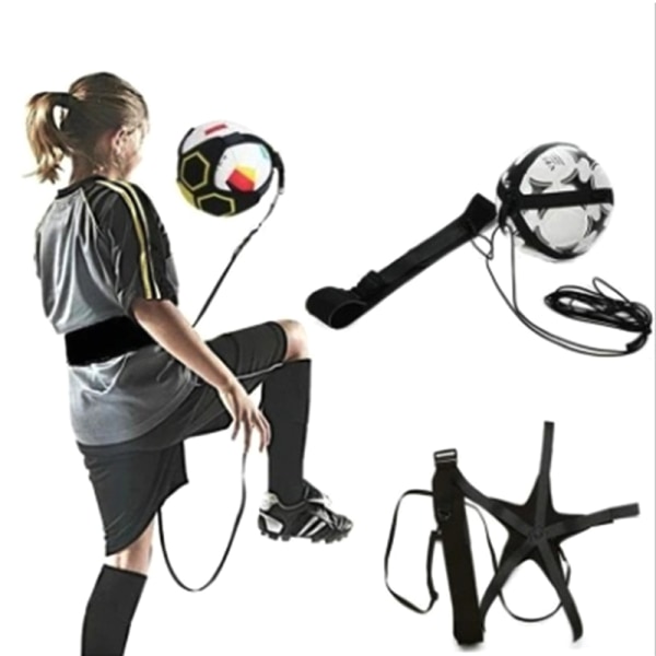 Fotball sjongleringsbag for barn med sirkulerende belte black onesize