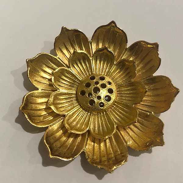 Guld røgelsesbrænder pindholder Buddhisme Lotus Line røgelse pl onesize