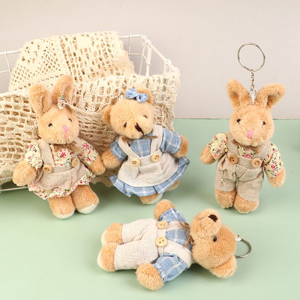 Plushbjörn Klädaccessoar Hängande Docka Nyckelring Bilväska Nyckel C