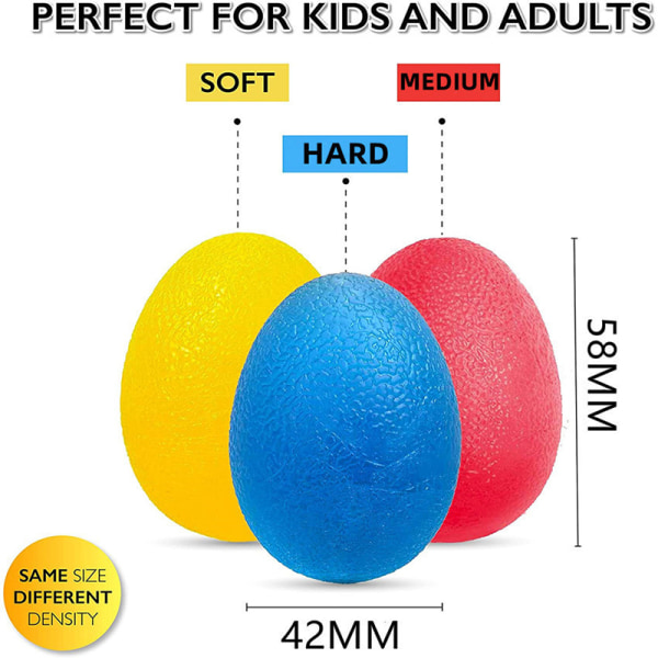 Silica Gel Hand Grip Ball Egg Herr Dam Gym Fitness Finger Heav yellow 1Pc