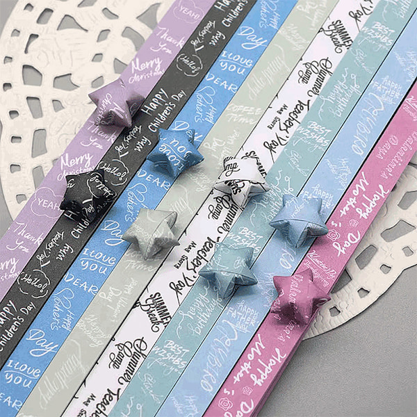 540 kpl Väriyhdistelmäsetti Tähtipaperit Onnen Tähti Origami Paperi St N