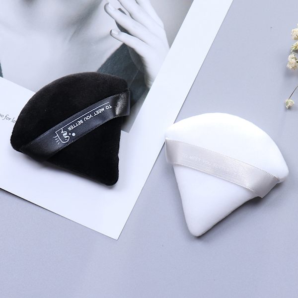 Mini Triangle Velvet Facial Face Puff Kosmeettinen meikki Cotton Sa Black One Size