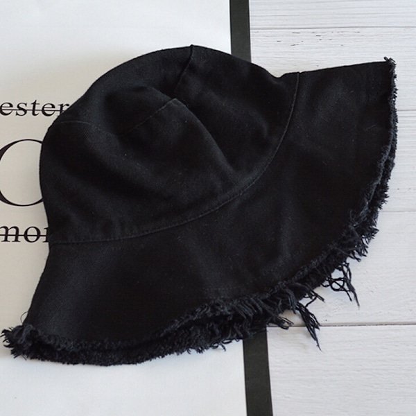 Brevtryk Bucket Cap Mænd Kvinder Unisex Banana Hat Bob Caps Hej Black One Size
