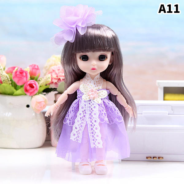 17 cm dukke med tøj Sko DIY Movable s Princess Figur Gave Multicolor A11