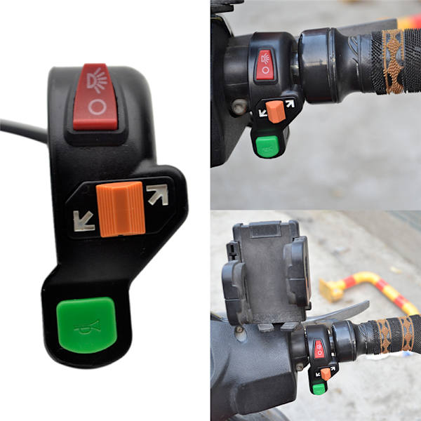 Universal 7/8'' Motorcykel ATV Cykelhorn Start On Off knap Ki Black One Size