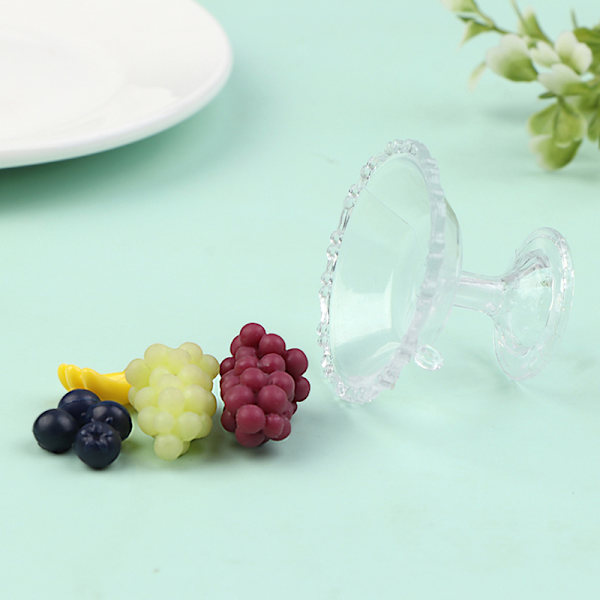 1 Sæt 1:12 Dukkehus Miniature Dessert Pan Kage Stand Frugtbakke one size