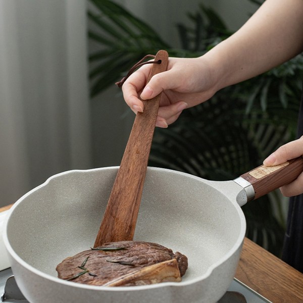 Teak træspatel til madlavning Small Wood Flipper Non-Stick Spat Wood onesize