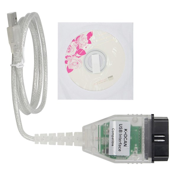 K DCAN-kytkin OBDII-diagnostiikkakaapeli IN-PA USB IN-PA-diagnostiikka White FT232