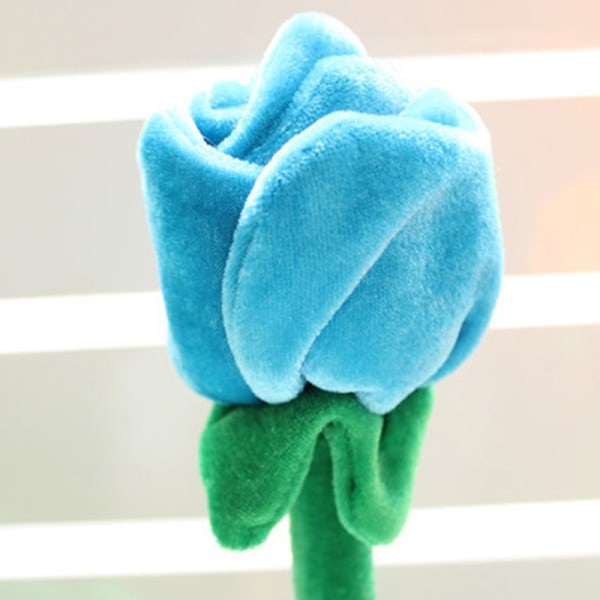 1kpl sarjakuva ruusukukkien täytetyt pehmeä pehmolelu ystävänpäivänä Light blue one size