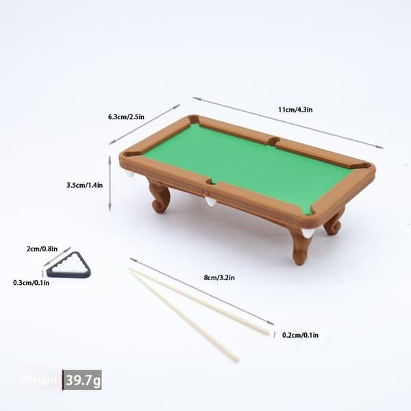 1 set 1:12 Dockhus Mini Biljardbord Möbelsats Biljardmodell A1
