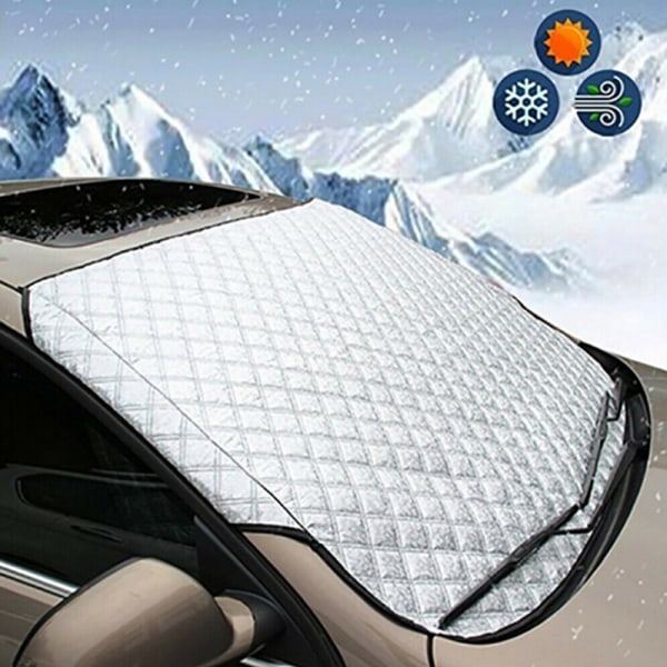 Auton tuulilasi lumipeite Talvi Ice Frost Guard Sunshade Cover White one size