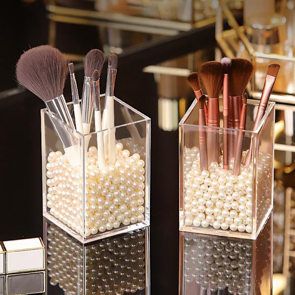 Makeupbørsteholder Kosmetikopbevaringsboksholder Skrivebordsorgani onesize