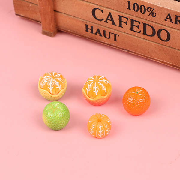 10 stk. Harpiks blandet kunstige orange frugter Miniature Doll House A2