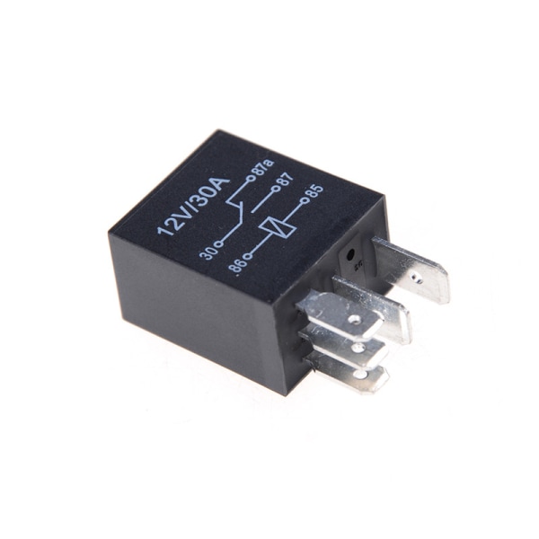 DC 12V 5 Pins 30A Automotive Change Relay Bilsykkelrelé Black 1Pcs