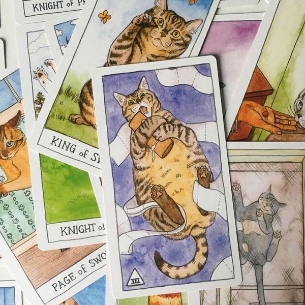 Cat Tarot Cards Game Party Playing Tarot Cards Whimsical and Hu Multicolor one size