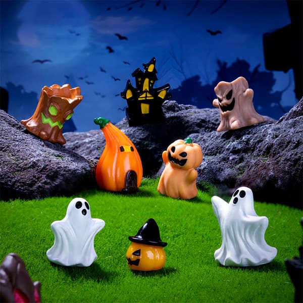 Halloween Græskar Spøgelse Mikro Landskabsfigurer e Små Ornamenter A5