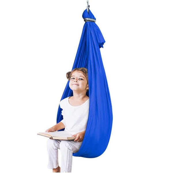 Børn elastisk swing sensorisk træning lindre afslapning outd black 100*280cm