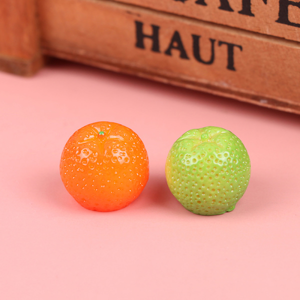 10 stk. Harpiks blandet kunstige orange frugter Miniature Doll House A2