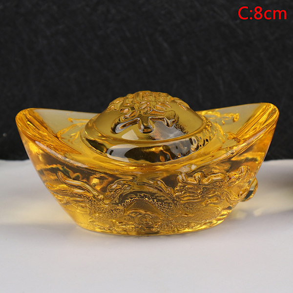 Feng Shui Yuan Bao Drakmönster Ingot Lyckobringande Hem Dekoration 8cm