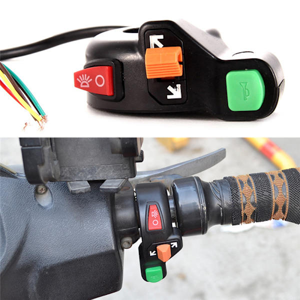 Universal 7/8'' Motorcykel ATV Cykelhorn Start On Off knap Ki Black One Size