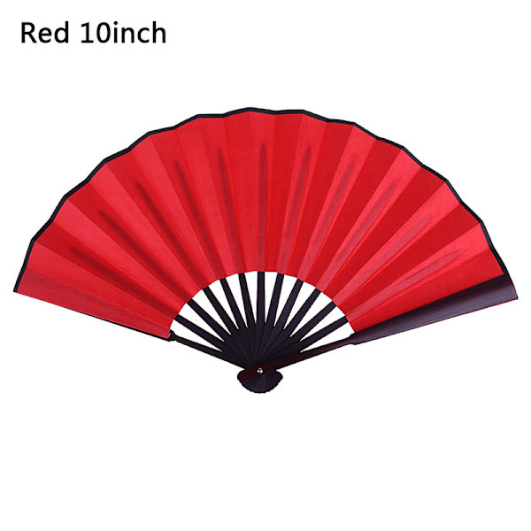 Stil handhållen fläkt blank sidentyg Vikbar fläkt fest bröllop Red 10inch