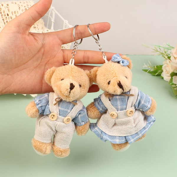 Plushbjörn Klädaccessoar Hängande Docka Nyckelring Bilväska Nyckel C
