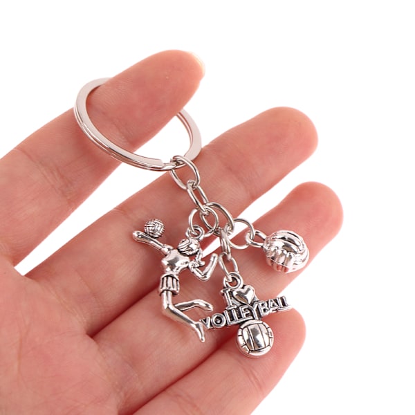 Kreativ DIY nøkkelring volleyballspiller legering nøkkelring charms A onesize