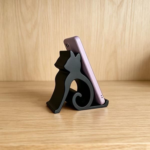 1 st 3D-printat mobilställ med katt- och hunddesign för alla telefoner A3