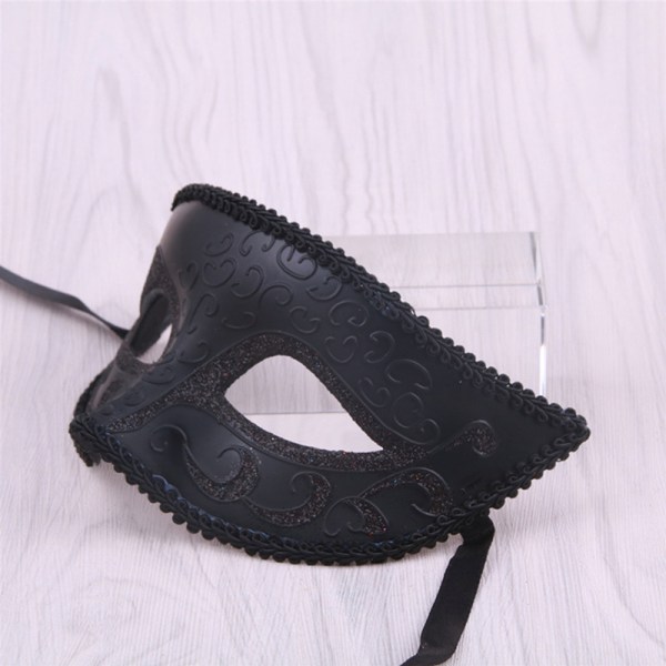 Maskerade masker til par venetiansk kvinde blonder mænd PP Cosplay Black ONESIZE