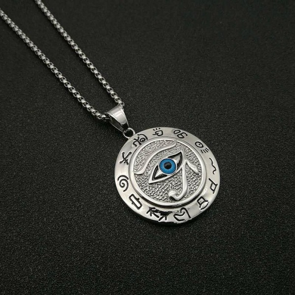 Det gamle Egypt The Eye Of Horus Pendant Halskjeder Rustfritt Stee Silver one size