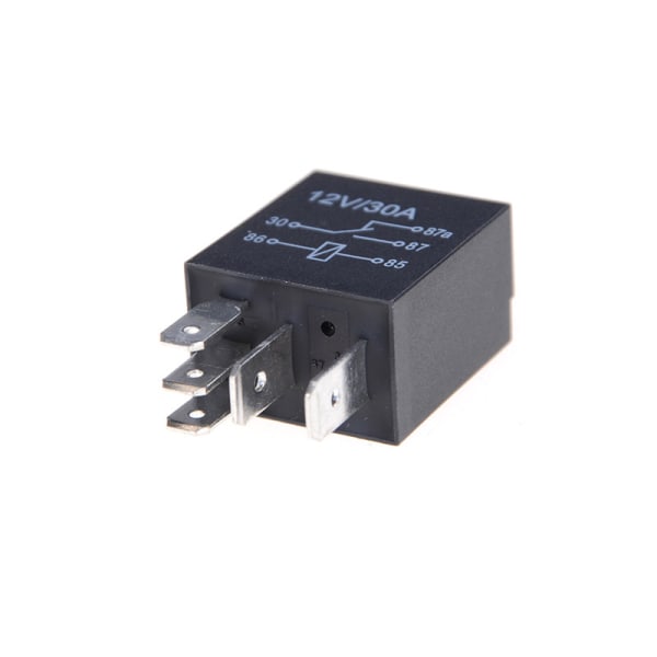 2 stk DC 12V 5 Pins 30A Automotive Change Relay Bilsykkel Rel Black 2Pcs