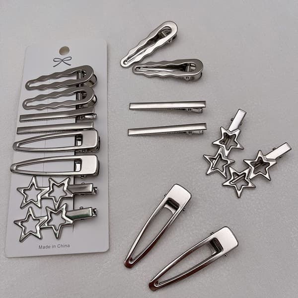 8st Silver Metall Hårnål Ankklämma Hårklämmor Sidolugg W B