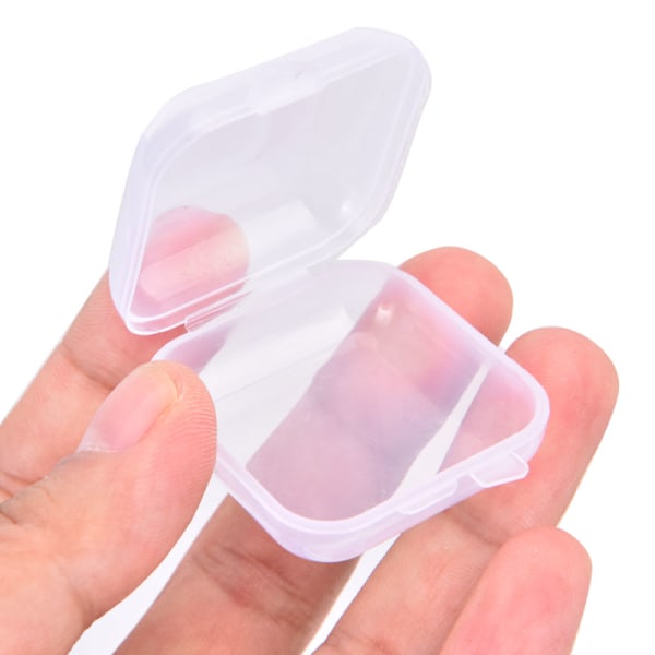 25 stk små æsker Firkantet gennemsigtig plastik æske smykker opbevaring Transparent