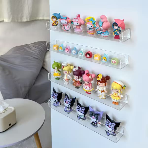 Väggmonterad förvaringslåda för figurer Showcase Clear Acrylic Bli 1PCS