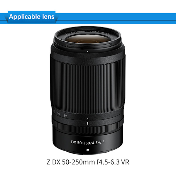Lämplig för Nikon HB-90A Huv 50-250 mm Lens Micro Single Camer Black OneSize