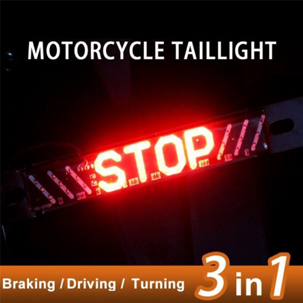 51 LED Motorcykel Baghale Stop Bremse Blinklys Licensplade Red one size