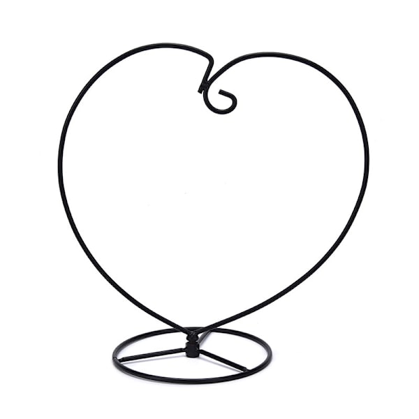 Svart hjärtformad järnhängande glasvas Terrariumställ Hol Black one size