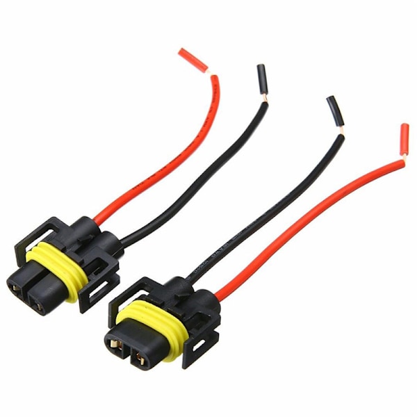 2ST H11 H8 H9 ledningsnät hona Sockel Trådkontakt Black One Size