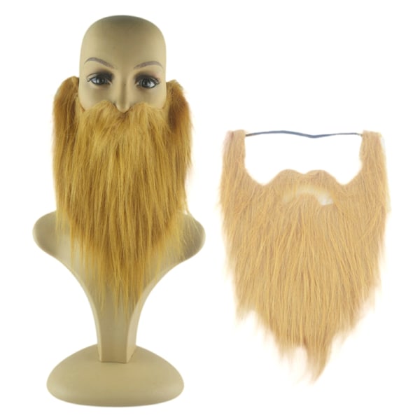 DIY Fancy Dress Skjegg Lange Fluff Beards Cosplay Kostyme rekvisitter Khaki one  size