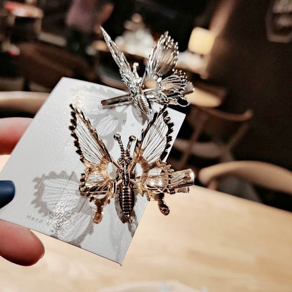 The Moving Butterfly Hairpin e Gold Håraccessoarer Vintage Ba Silver A2