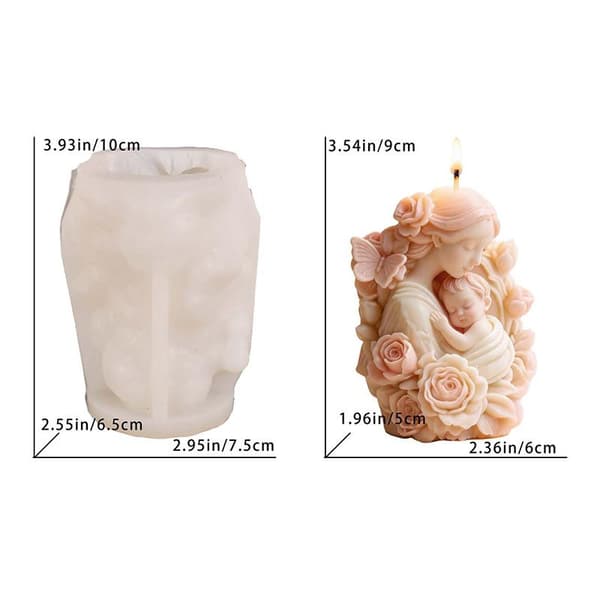 Silikonform Giftfri Gips Ornament Form Blomst Mor Form White